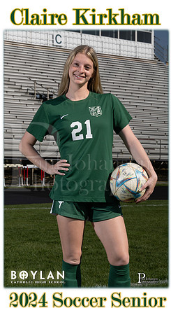 Boylan Spring 2024 Girls Soccer Seniors Banner Claire Kirkham