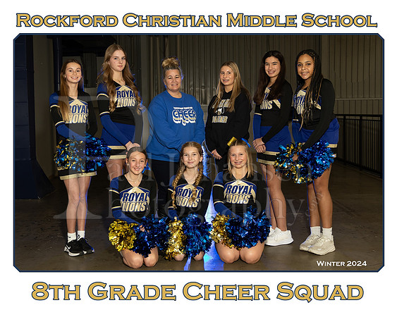 Rockford Christian MS 8th Grade Cheer Winter 2024 2024 Team A