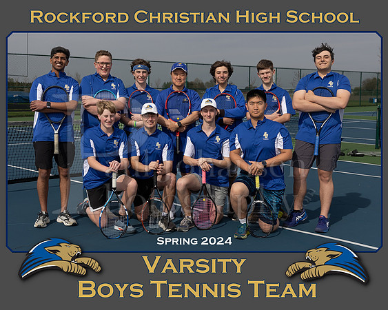 Rockford Christian High School Varsity Tennis Spring 2024 Team