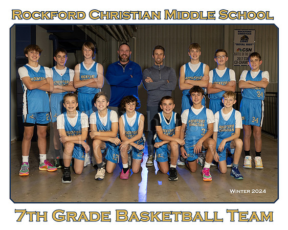 Rockford Christian MS 7th Grade Boys Basketball Winter 2024 Team