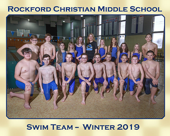 Rockford Christian Winter 2019 MS Swimming Team Picture